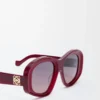 Abgeschrägte Pentagon-Sonnenbrille Milky Burgundy