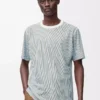 Active T-Shirt aus technischem Jersey Beige/Blau