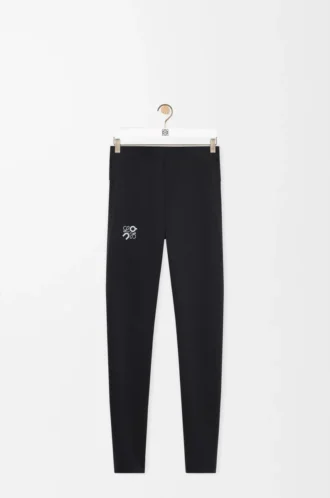 Aktiv-Tights aus technischem Jersey in Schwarz