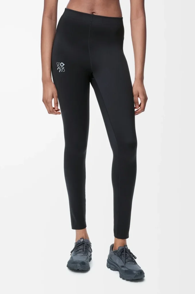 Aktiv-Tights aus technischem Jersey in Schwarz
