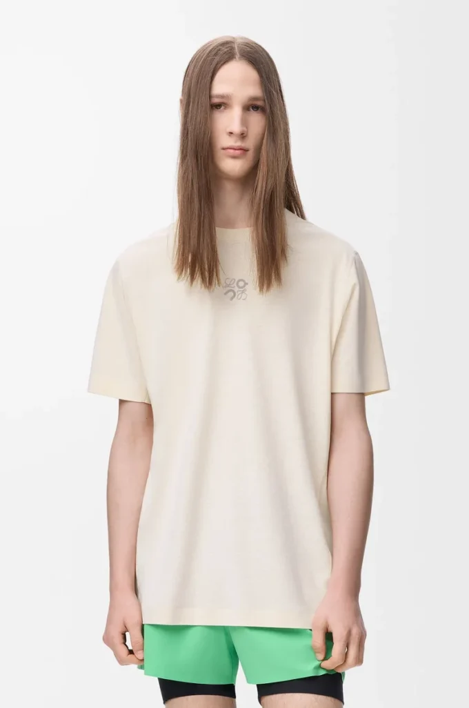 Aktives T-Shirt aus technischem Jersey Elfenbein