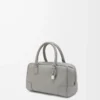 Amazona 23 Tasche aus weichem genarbtem Kalbsleder Perlgrau