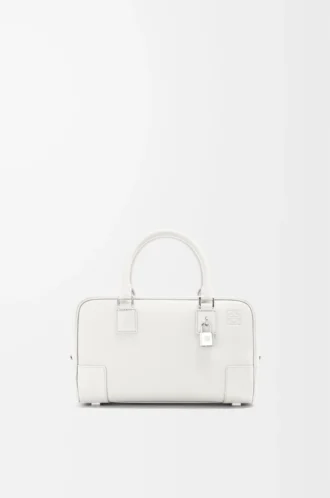 Amazona 23 Tasche aus weichem genarbtem Kalbsleder Soft White