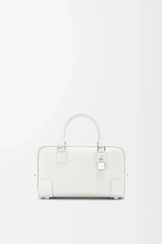 Amazona 23 Tasche aus weichem genarbtem Kalbsleder Soft White