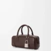 Amazona 23 verkürzte Tasche aus glänzendem Kalbsleder Dunkelbraun