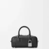 Amazona 23 verkürzte Tasche aus glänzendem Kalbsleder Schwarz
