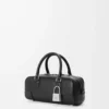 Amazona 23 verkürzte Tasche aus glänzendem Kalbsleder Schwarz