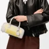 Amazona 23 verkürzte Tasche aus Nappakalbsleder Hellgrau/Hellcitrin