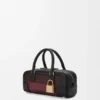 Amazona 23 verkürzte Tasche aus Nappakalbsleder Schwarz/Burgunderrot