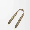Anagram-Armband aus Jacquard und Kalbsleder Dark Khaki