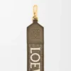 Anagram-Armband aus Jacquard und Kalbsleder Dark Khaki