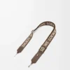 Anagram-Armband aus Jacquard und Kalbsleder in Dark Cigar