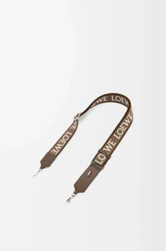 Anagram-Armband aus Jacquard und Kalbsleder in Dark Cigar