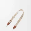 Anagram-Armband aus Jacquard und Kalbsleder Natur/Hellbraun/Palladium