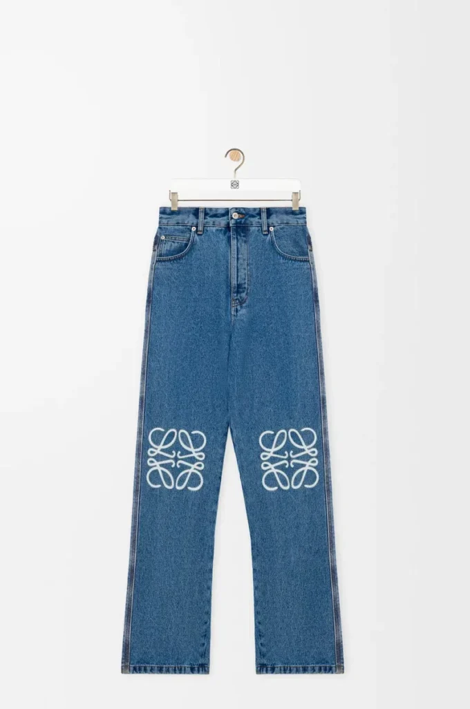Anagram Baggy Jeans aus Denim Mid Blue Denim