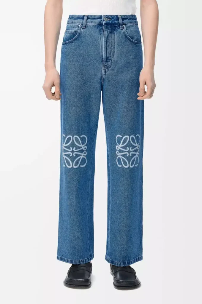 Anagram Baggy Jeans aus Denim Mid Blue Denim