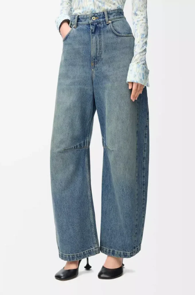 Anagram-Barrel-Jeans aus Denim Gewaschener Denim