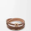 Anagram Bombé Twist-Armband aus Kalbsleder in Kakao