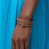 Anagram Bombé Twist-Armband aus Kalbsleder in Kakao