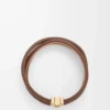 Anagram Bombé Twist-Armband aus Kalbsleder in Kakao