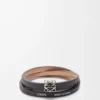 Anagram Bombé Twist-Armband aus Kalbsleder Schiefer