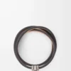 Anagram Bombé Twist-Armband aus Kalbsleder Schiefer