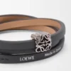 Anagram Bombé Twist-Armband aus Kalbsleder Schiefer