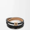 Anagram Bombé Twist-Armband aus Kalbsleder Schwarz