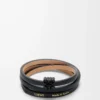 Anagram Bombé Twist-Armband aus Kalbsleder Schwarz