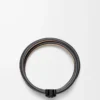 Anagram Bombé Twist-Armband aus Kalbsleder Schwarz