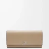 Anagram Continental-Brieftasche aus pebble-genarbtem Kalbsleder in Sand