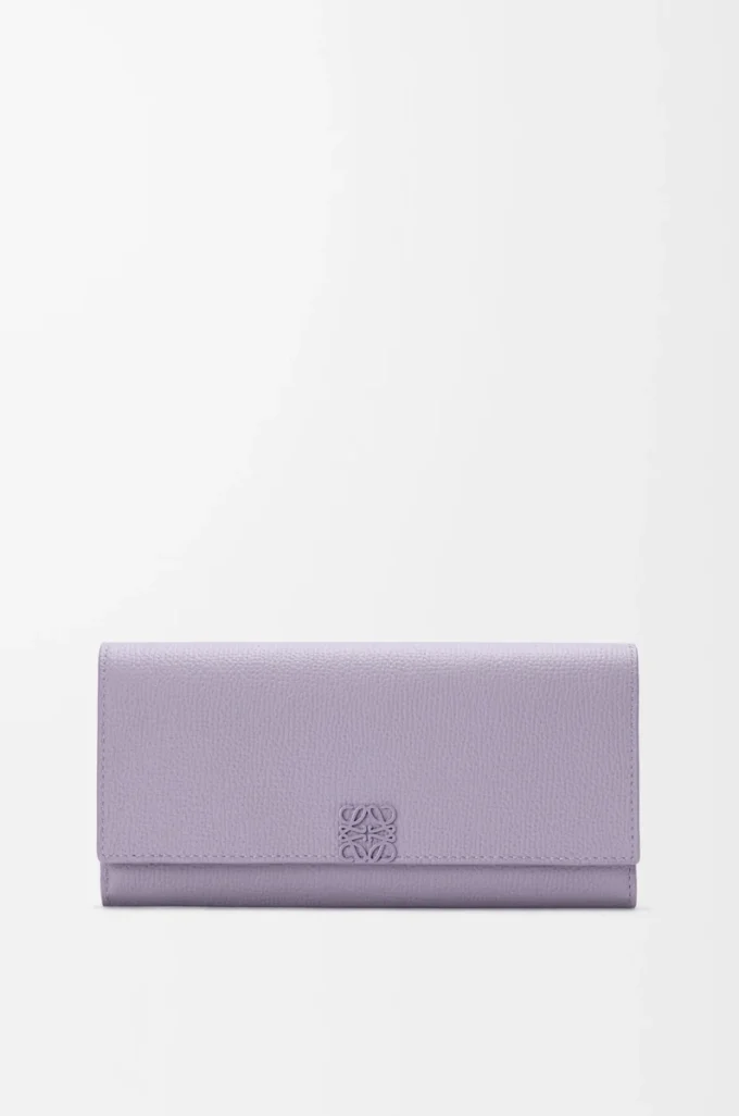 Anagram Continental-Geldbörse aus genarbtem Kalbsleder Dirty Mauve