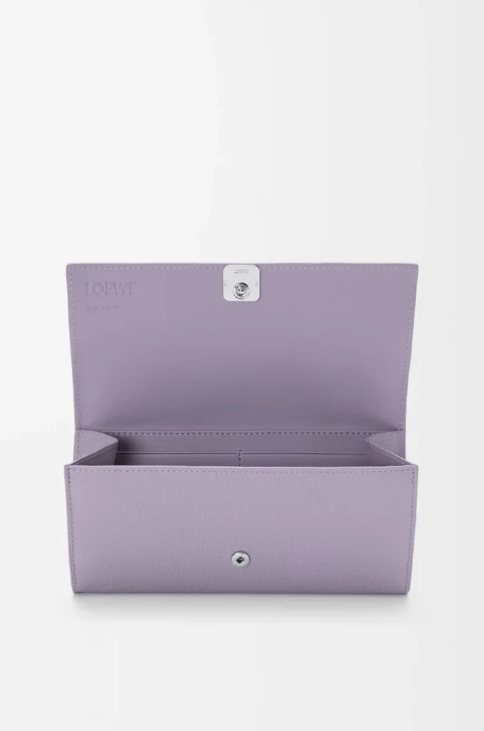 Anagram Continental-Geldbörse aus genarbtem Kalbsleder Dirty Mauve