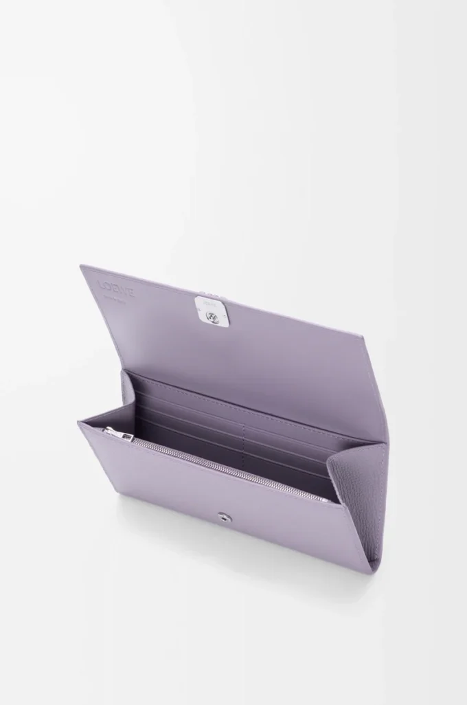 Anagram Continental-Geldbörse aus genarbtem Kalbsleder Dirty Mauve