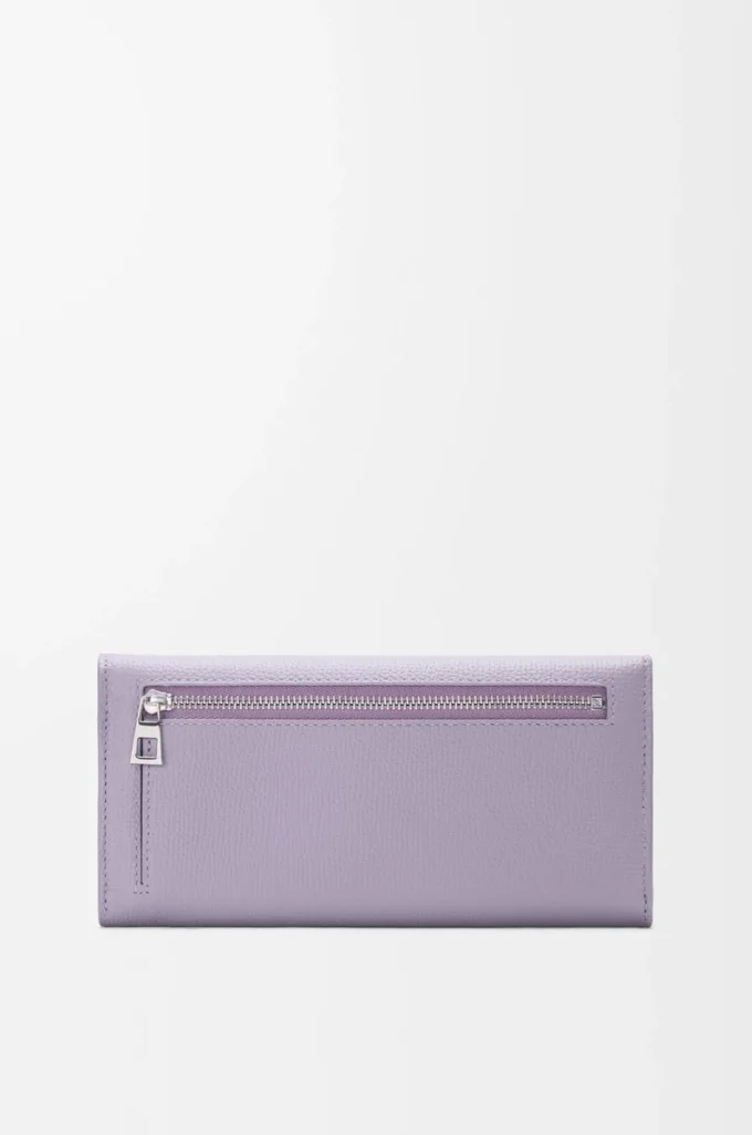 Anagram Continental-Geldbörse aus genarbtem Kalbsleder Dirty Mauve