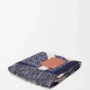 Anagram-Decke aus Wolle Marineblau