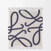 Anagram-Decke aus Wolle Marineblau