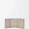 Anagram Dreifach-Brieftasche aus genarbtem Kalbsleder Clay