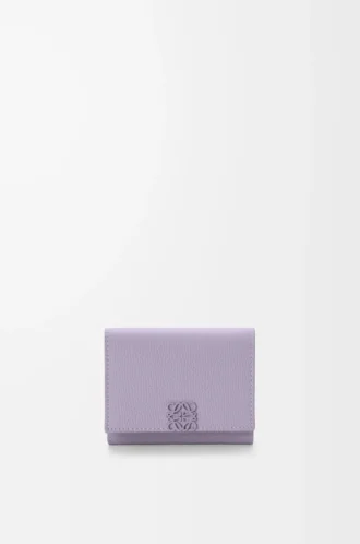 Anagram Dreifach-Geldbörse aus genarbtem Kalbsleder in Dirty Mauve