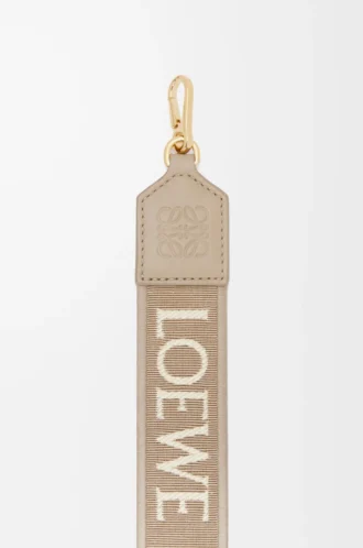 Anagram-Gurt aus Jacquard und Kalbsleder in Sand