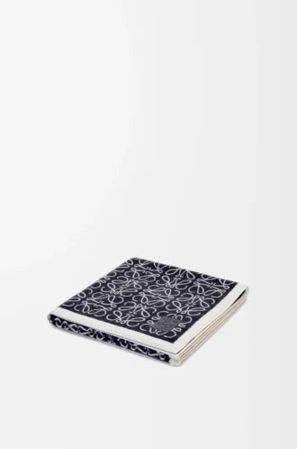 Anagram-Handtuch aus Baumwolle Marineblau