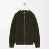 Anagram-Hoodie mit Reißverschluss aus Wolle in Khaki-Grün