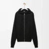 Anagram-Hoodie mit Reißverschluss aus Wolle Schwarz