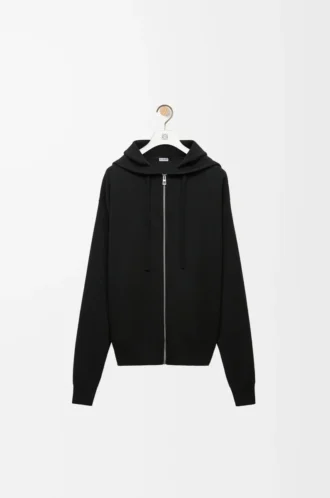 Anagram-Hoodie mit Reißverschluss aus Wolle Schwarz