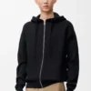 Anagram-Hoodie mit Reißverschluss aus Wolle Schwarz