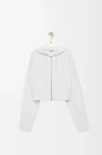 Anagram-Hoodie mit Reißverschluss aus Wolle Weiß