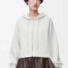 Anagram-Hoodie mit Reißverschluss aus Wolle Weiß