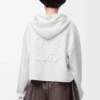 Anagram-Hoodie mit Reißverschluss aus Wolle Weiß