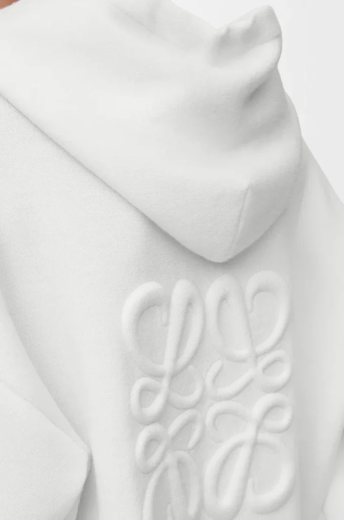 Anagram-Hoodie mit Reißverschluss aus Wolle Weiß