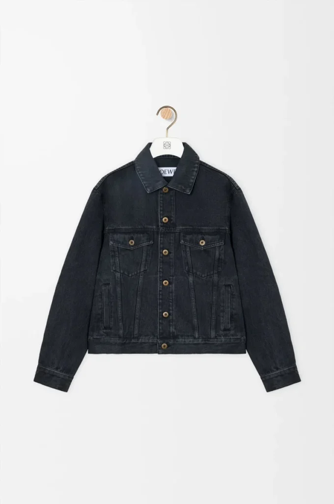 Anagram-Jacke aus Denim in Schwarz
